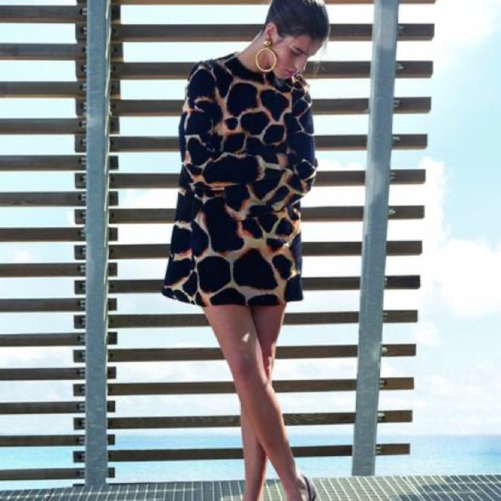Dolce & Gabbana Black and White Animal Print Mini Dress